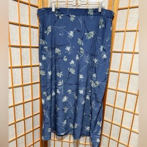 Sag Harbor Navy Floral A-Line Skirt